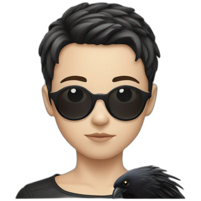 A white-skinned child with a raven haircut emoji
