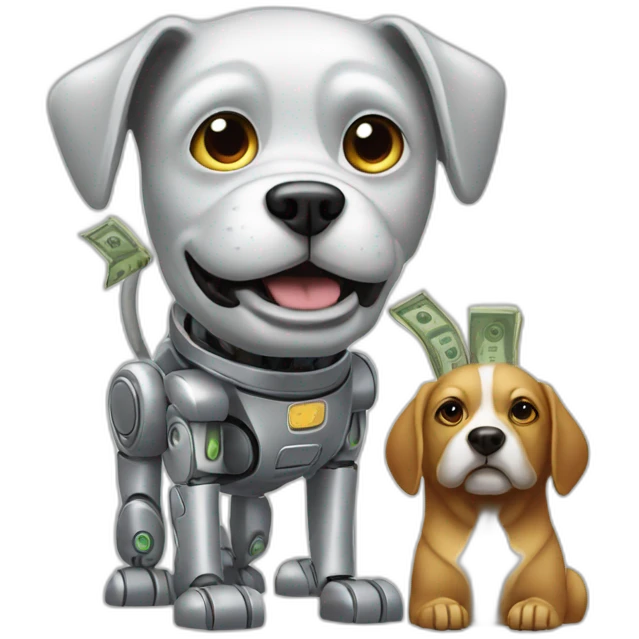 robot-eat-dollars-and-dog emoji