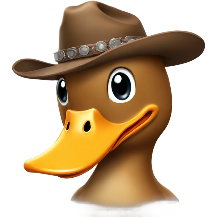 Duck wearing a cowboy hat emoji