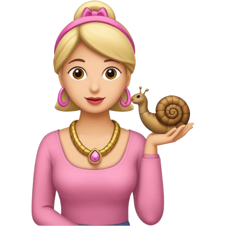 Rosa mujer comprando collares de caracol emoji
