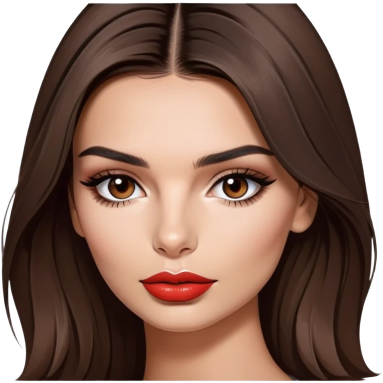 Emily Ratajkowski, beautiful fashion model with brunette hair, full lips, defined eyebrows emoji