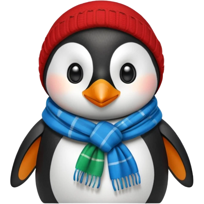 penguin with different scarf color  emoji