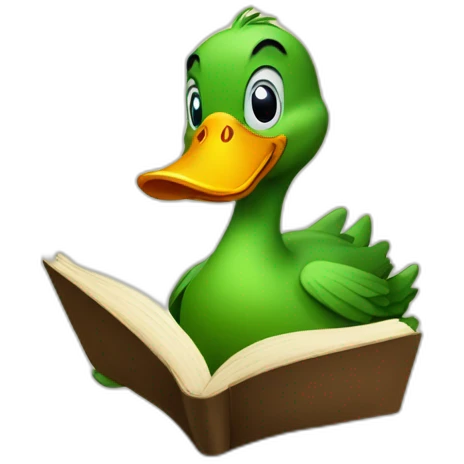 duck reading a book emoji