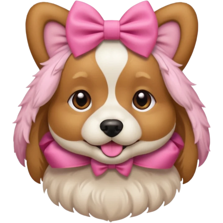 dog wearing a pink bow emoji