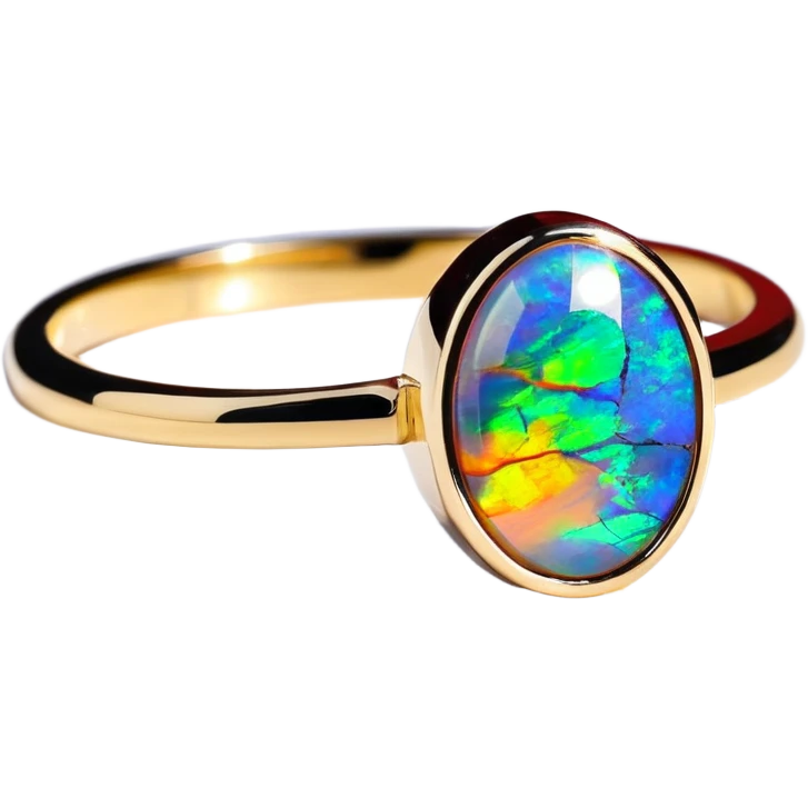 Realistic Black opal 14k gold ring emoji