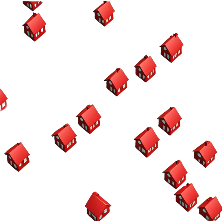 Monopoly Green and red houses emoji