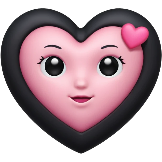 realistic 3d soft cute blackpink goth heart emoji