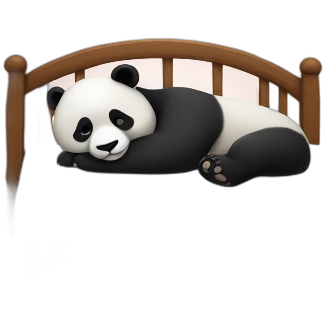 Panda sleeping on a bed emoji