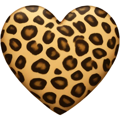 leopard print heart  emoji