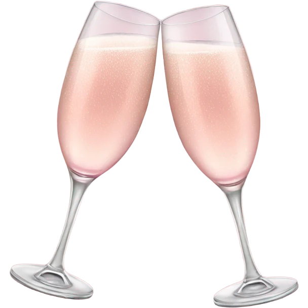 two light pink champagne glasses cheers emoji