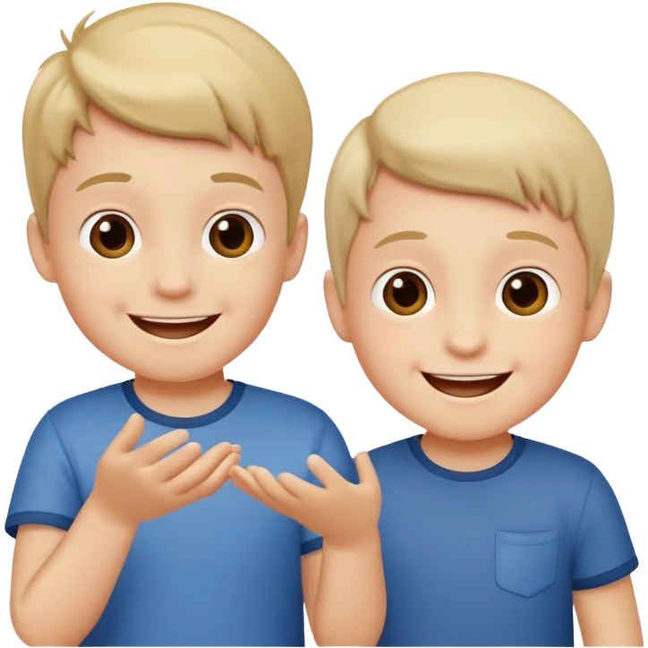 2 little boys playing emoji