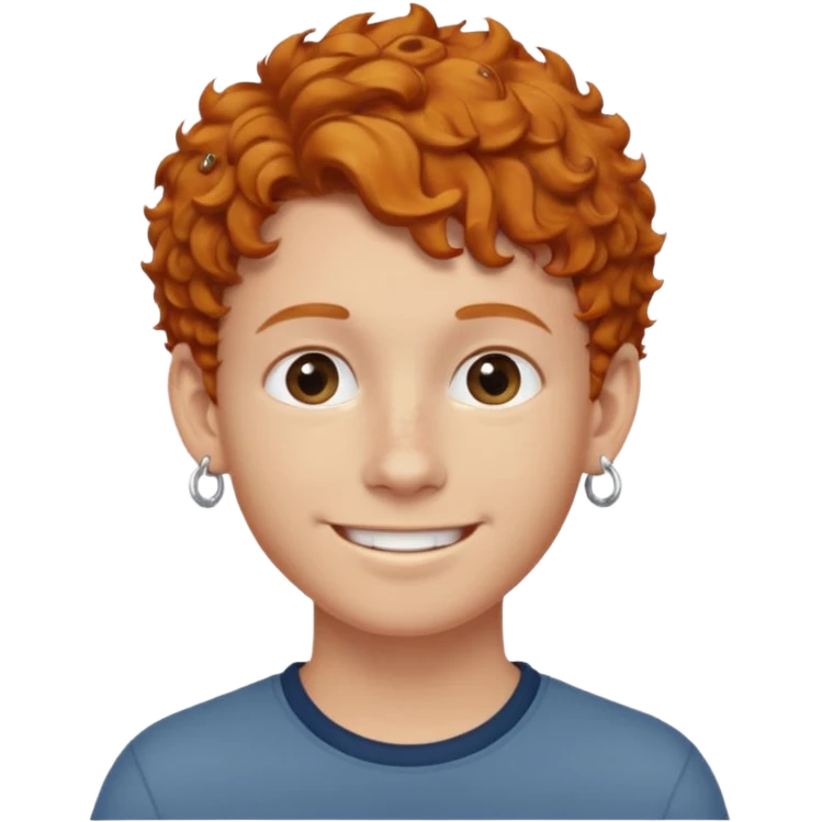 im short curly ginger haired young guy and also have earring on my left ear  emoji