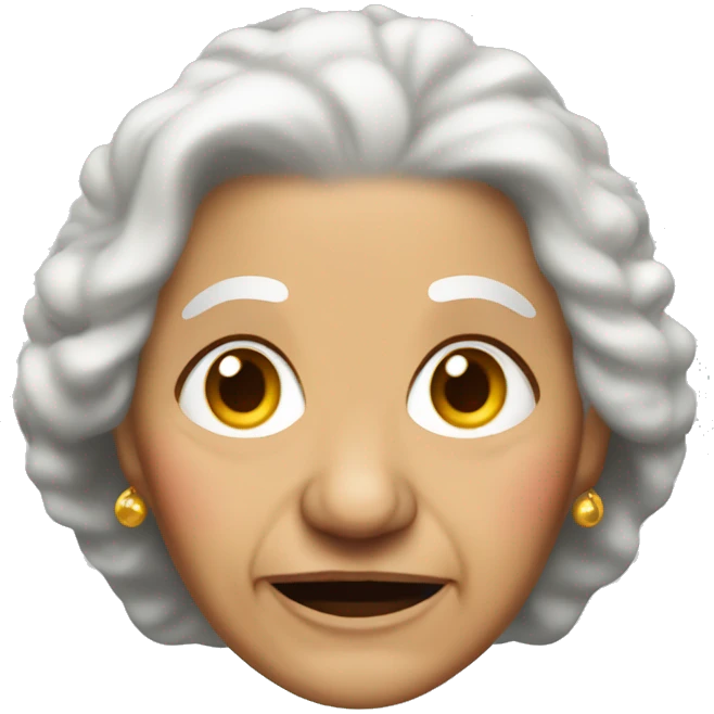 very old white hair hispanic grandma  emoji