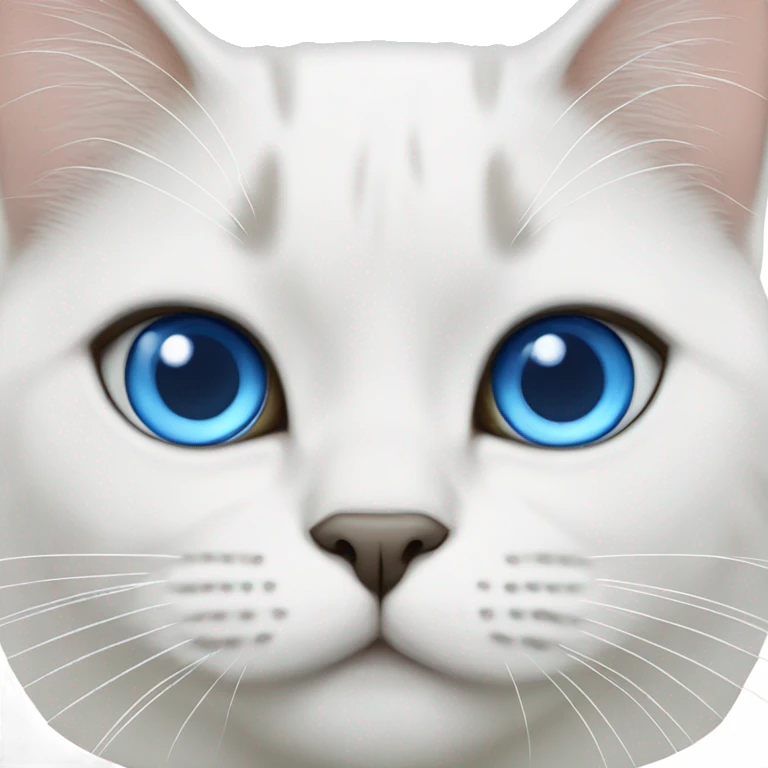 White British cat with blue eyes emoji