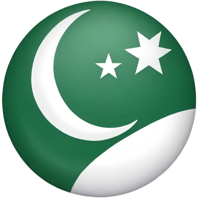 Pakistan countryball, green with white crescent and star emoji