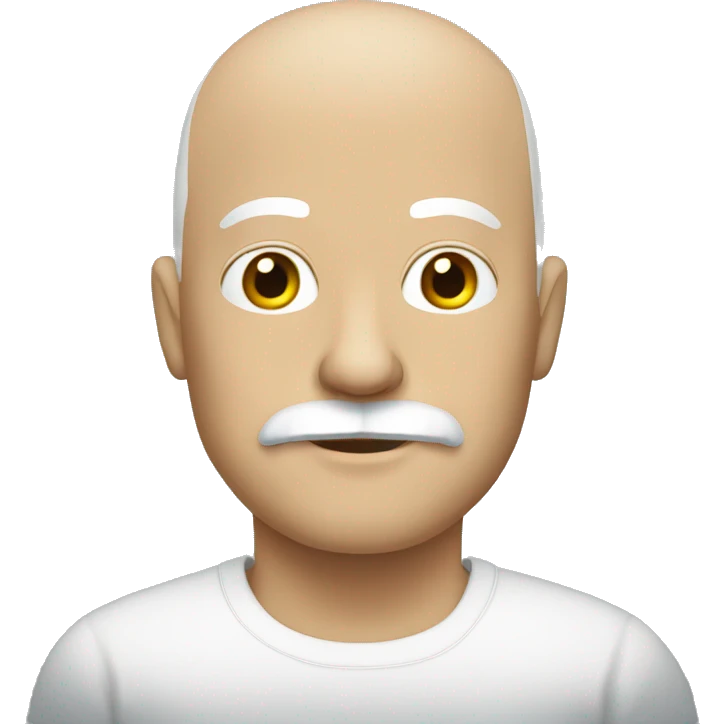 white bald man with mustache emoji