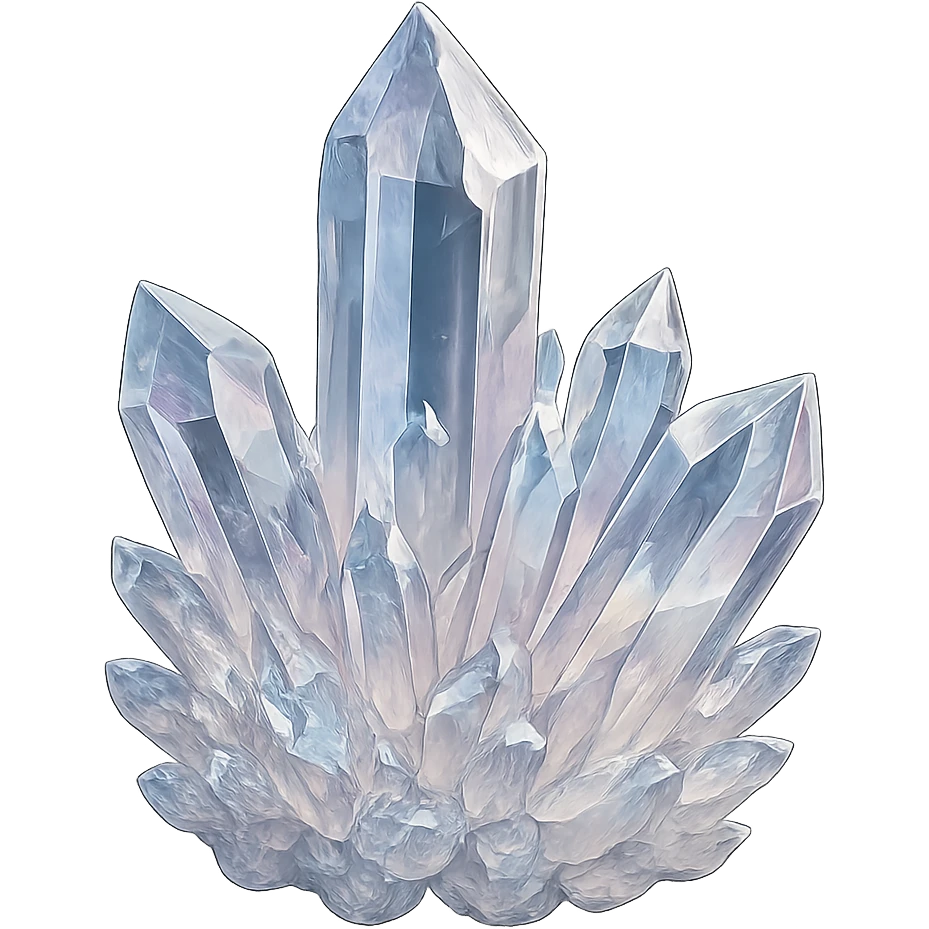 aesthetic crystal cluster, no background emoji