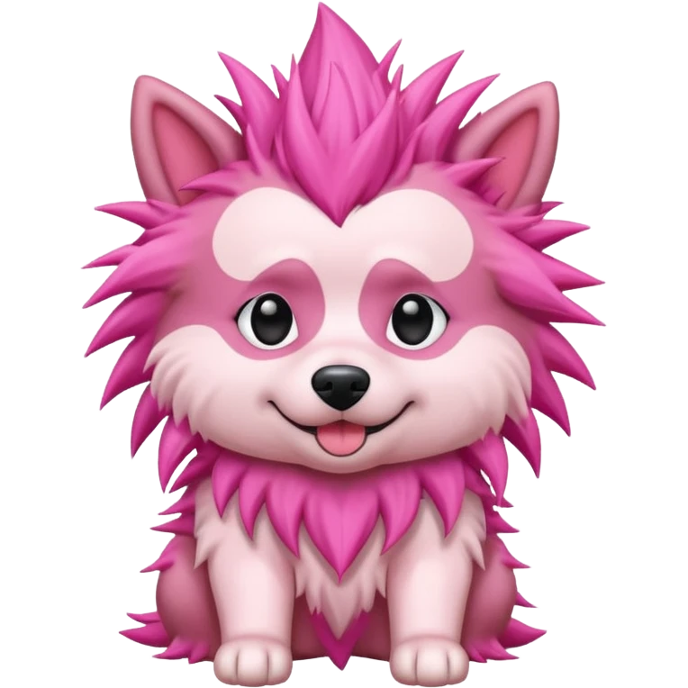 fancy pink spiky haired dog emoji