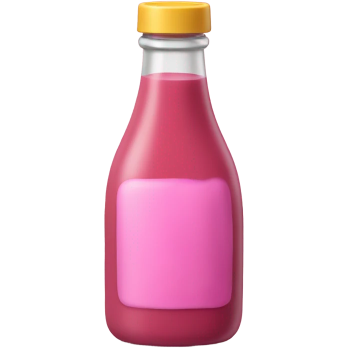 Pink color sauce bottle with cheese emoji