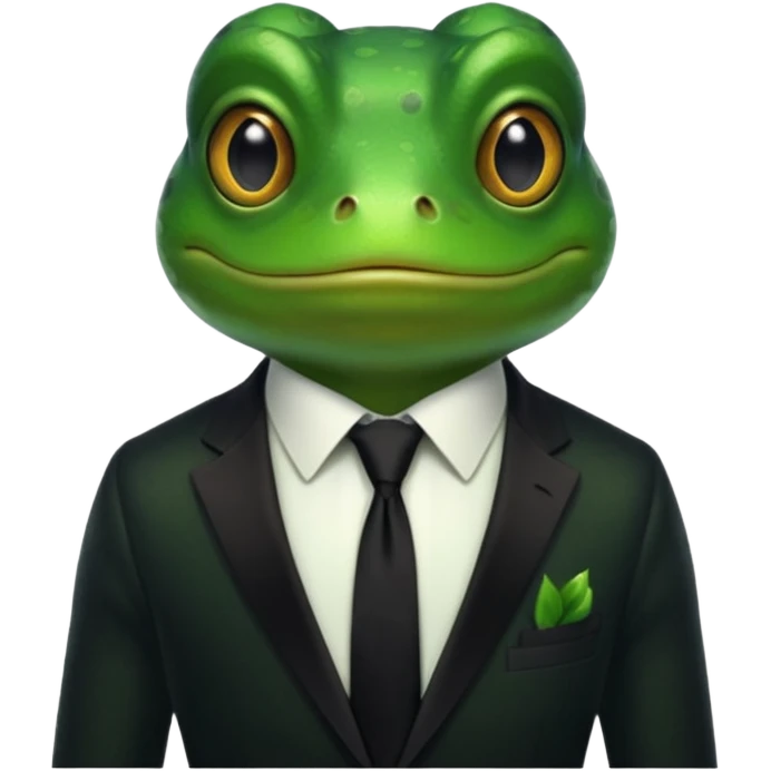 frog with tie emoji