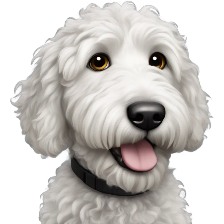 Black and white goldendoodle  emoji