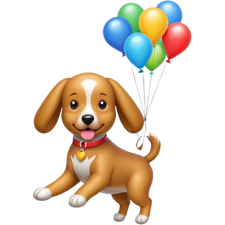 dog shaped flying balloons emoji