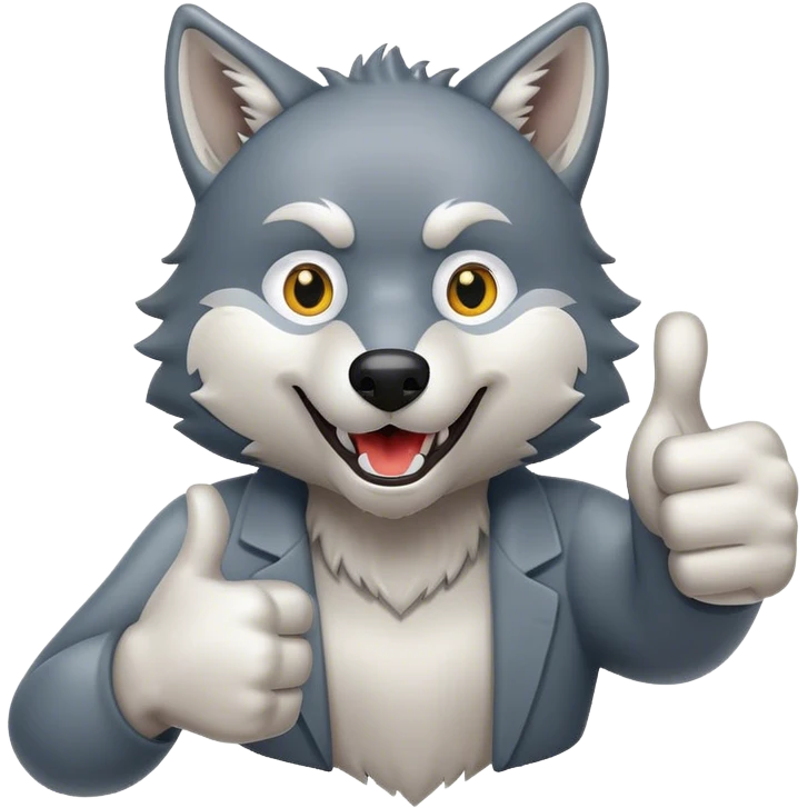 Wolf giving thumbs up  emoji
