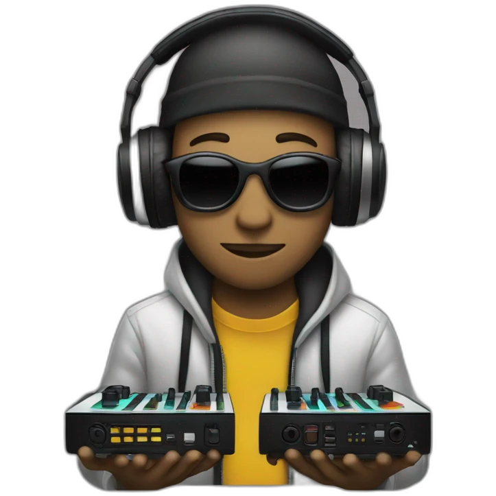 Hacker with DJ board emoji