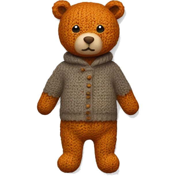 Knitted ginger bear full body  emoji