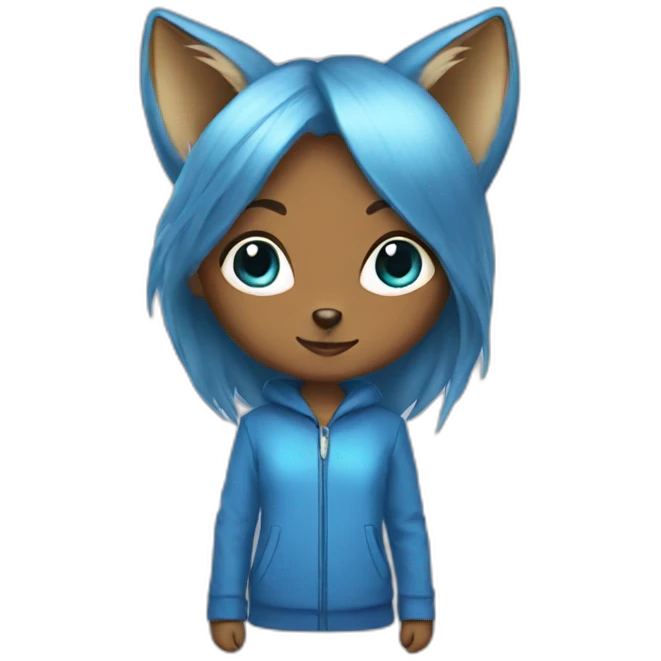 blue fox girl emoji