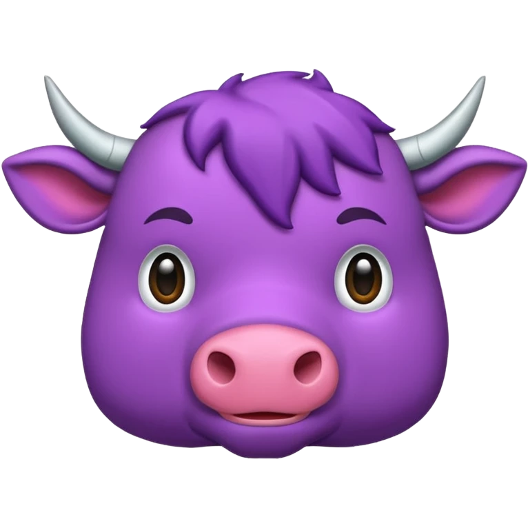 Quiero un toro de color violeta y esta enojado emoji
