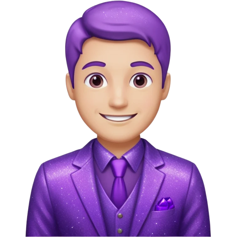 man office supervisor wearing glitter purple glittery clothes emoji