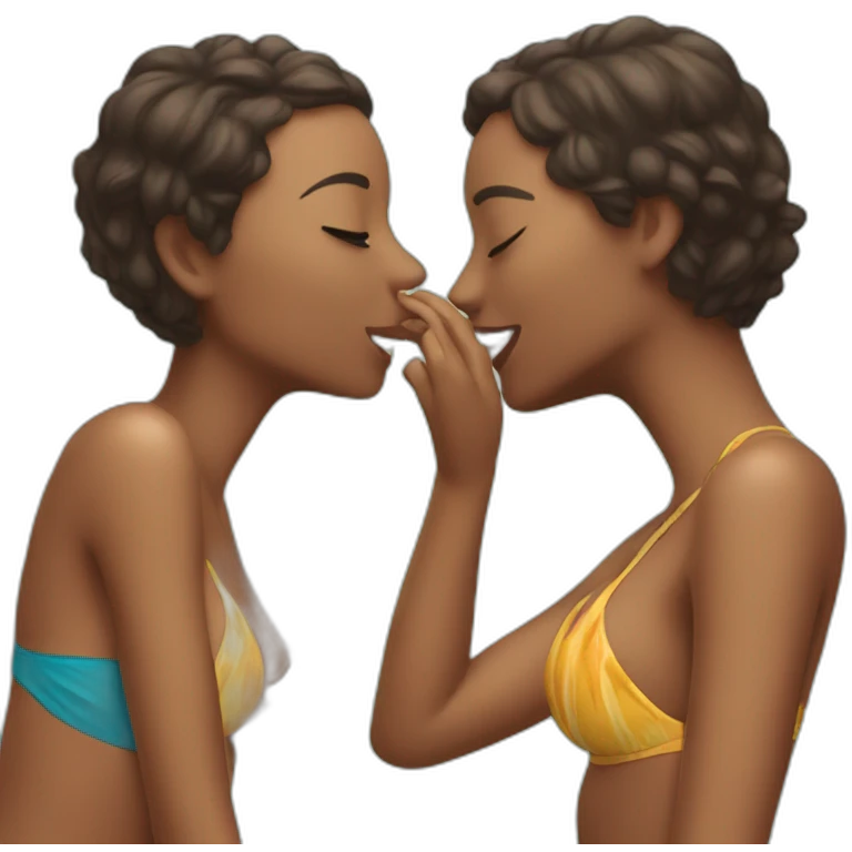 Kissing in bikinis emoji