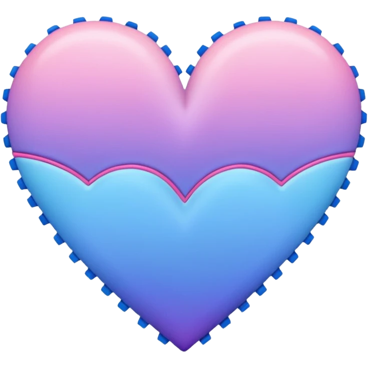 Stitched Barb wired pastel pink-violet-blue-gradients heart emoji