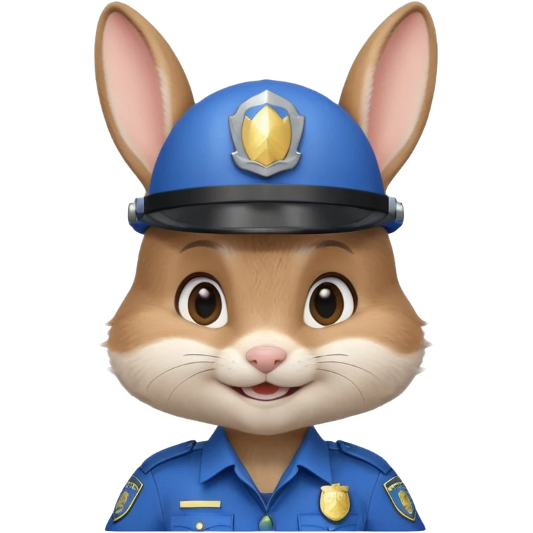 judy hopps, Rabbit police, blue uniform including helmet of uniform emoji