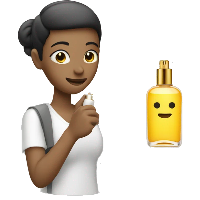Perfume in hand spraying emoji