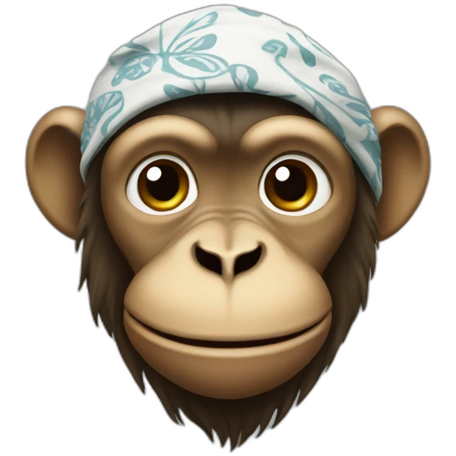 monkey with bandana over mouth emoji