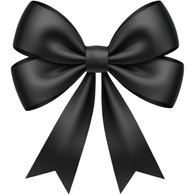 black THIN ribbon bow emoji