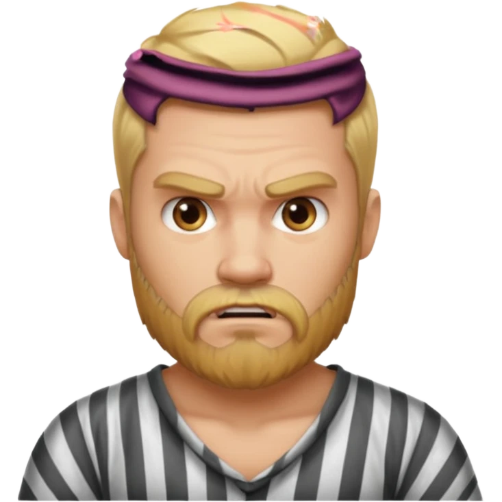 angry blonde tattooed bearded male prisoner emoji