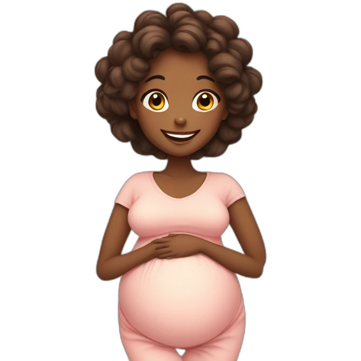 beautiful happy pregnant girl emoji