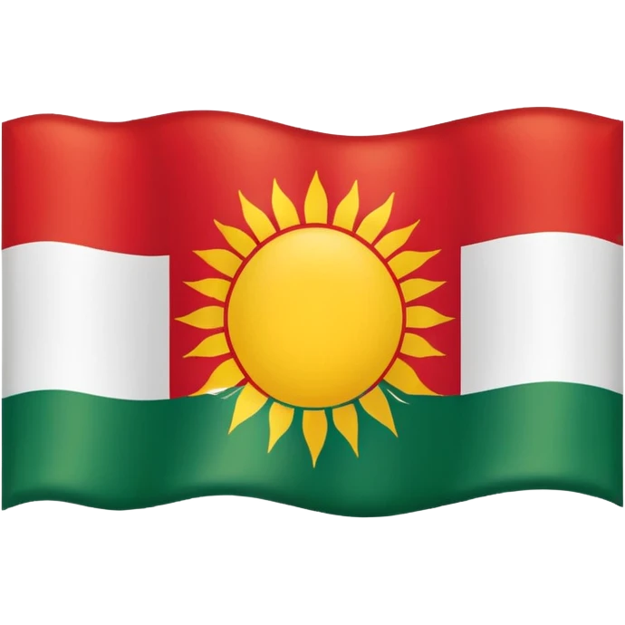 create a kurdishtan flag emoji. the shape of flag is like usual flag emojis alright can u make the bottom right emoji without the sun outside the flag emoji