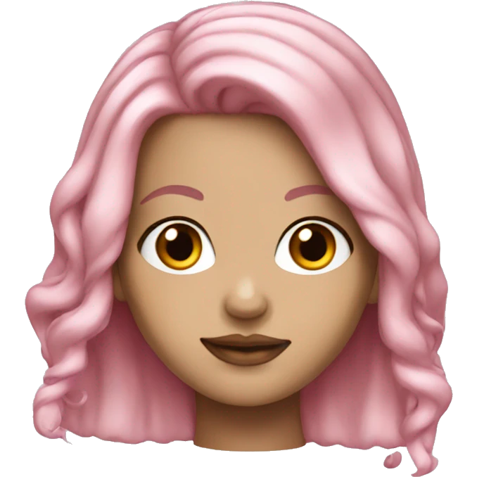 white girl pink hair emoji