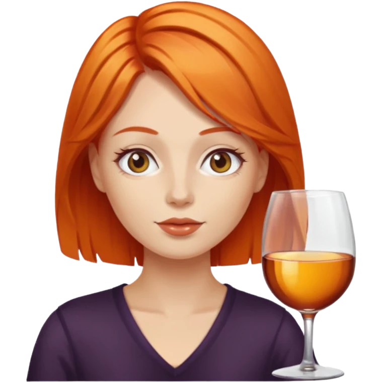 orange hair drinking wine emoji