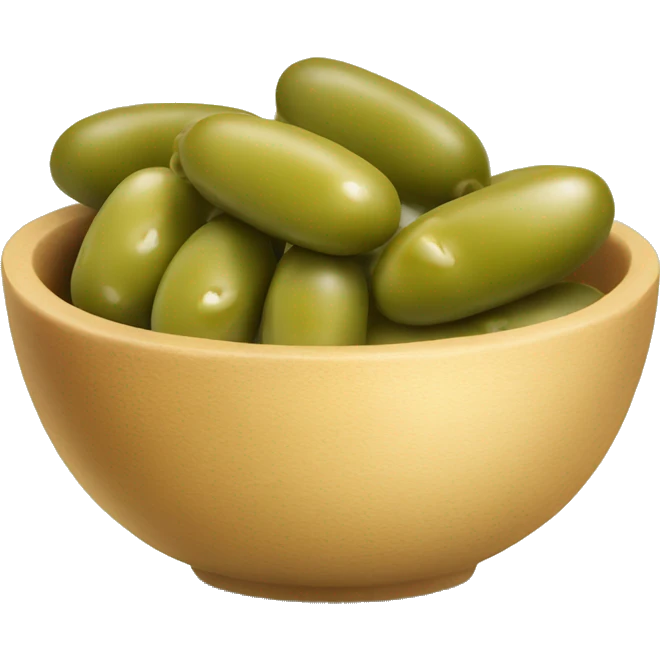 bowl of green olives and baguette with butter   emoji