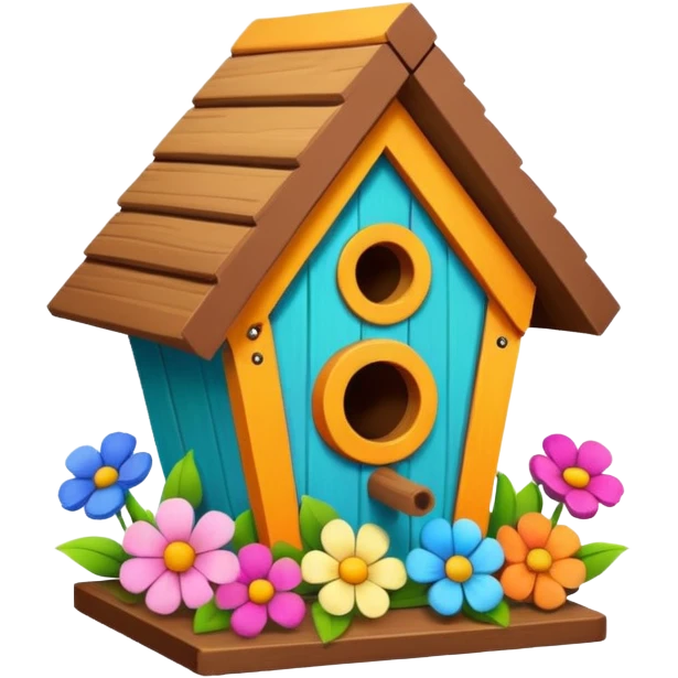 Birdhouse with flowers emoji