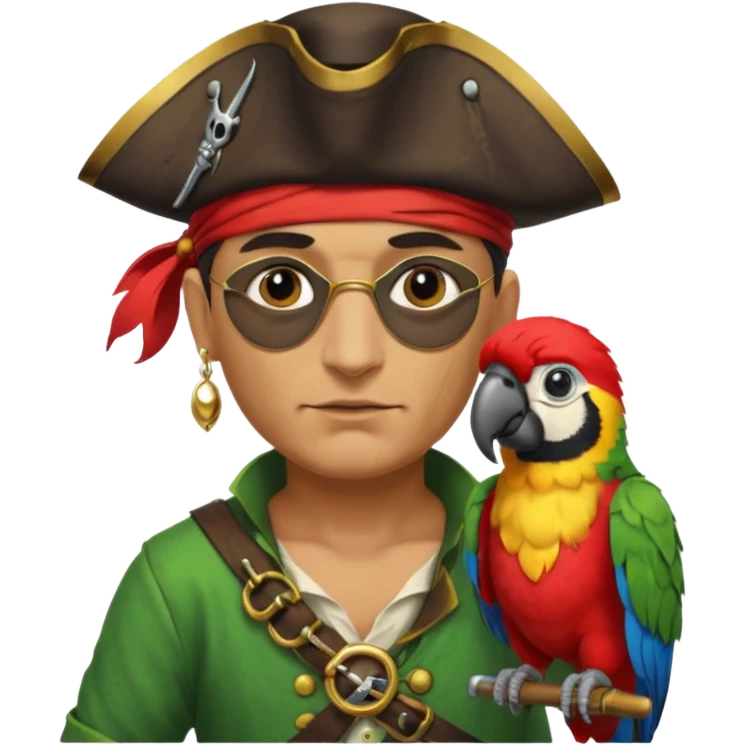 pirate and parrot emoji