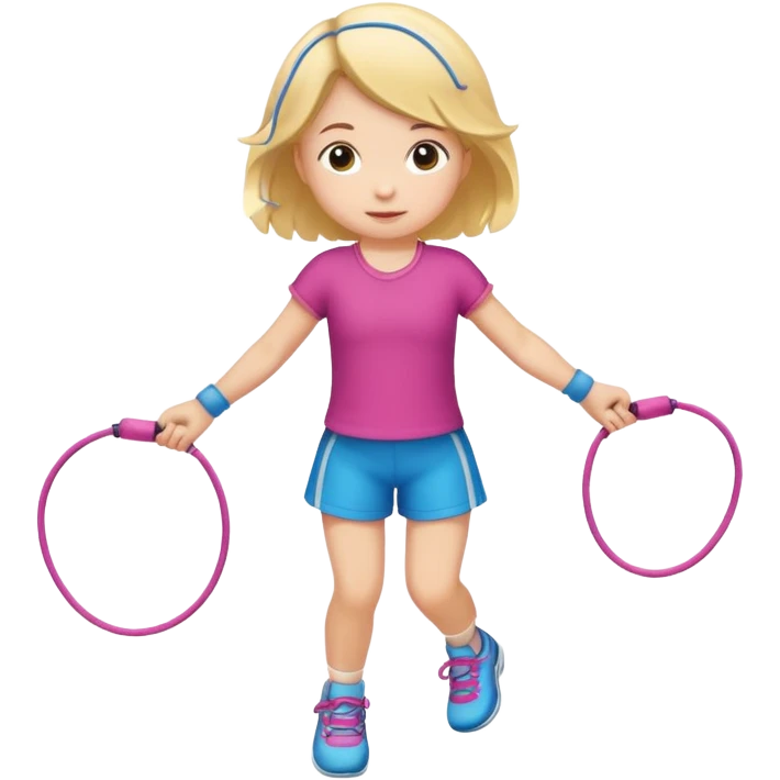 small girl skipping rope emoji