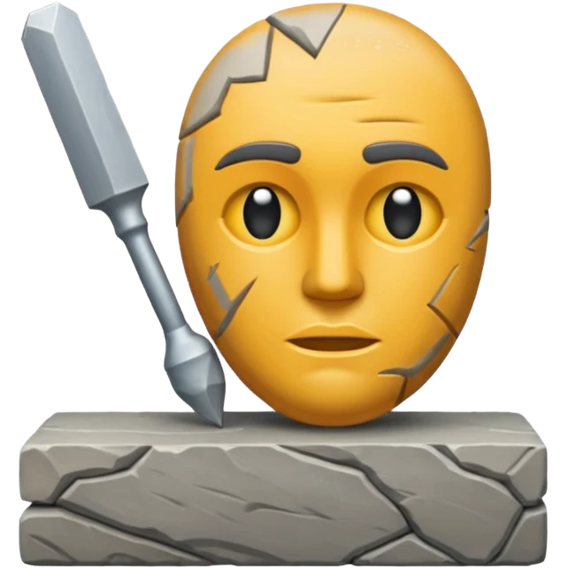 
half sculpture, with chisel emoji