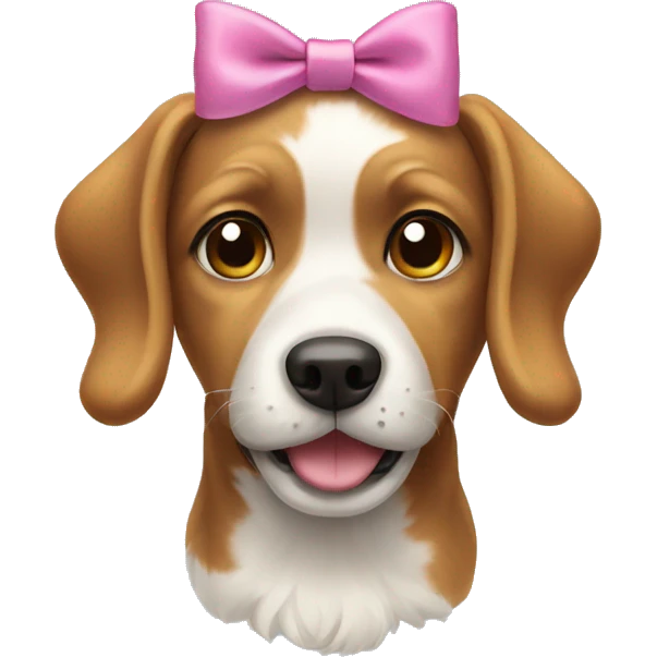 Dog wearing a bow emoji