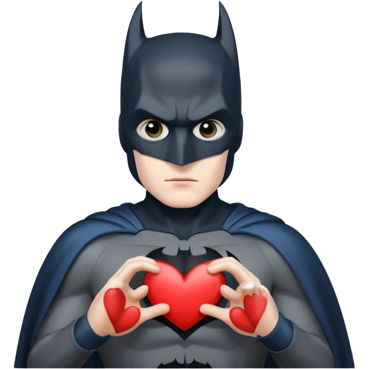 Batman making a heart with his hands emoji